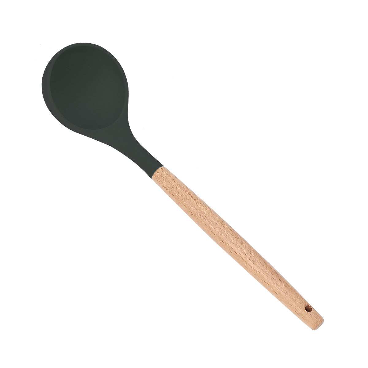 Wooden Handle Silicone Cooking Utensils Set - Scoop and shovel kit