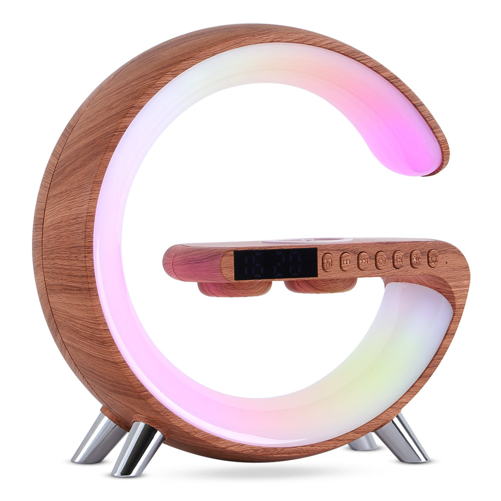 New Intelligent G Shaped LED Lamp Bluetooth Speake Wireless Charger Atmosphere Lamp App Control For Bedroom Home Decor - Home Decore