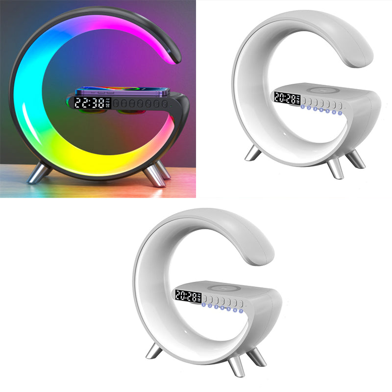 New Intelligent G Shaped LED Lamp Bluetooth Speake Wireless Charger Atmosphere Lamp App Control For Bedroom Home Decor - Home Decore