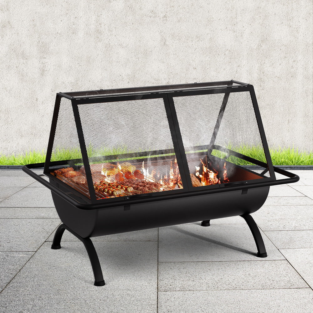 Grillz Fire Pit BBQ Grill Outdoor Fireplace Steel - Home & Garden > BBQ