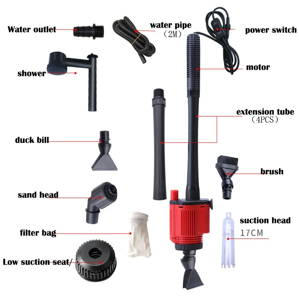 Aquarium Electric Siphon Pump Vacuum Cleaner Fish Tank Clean Water Change Gravel - Pet Care > Aquarium