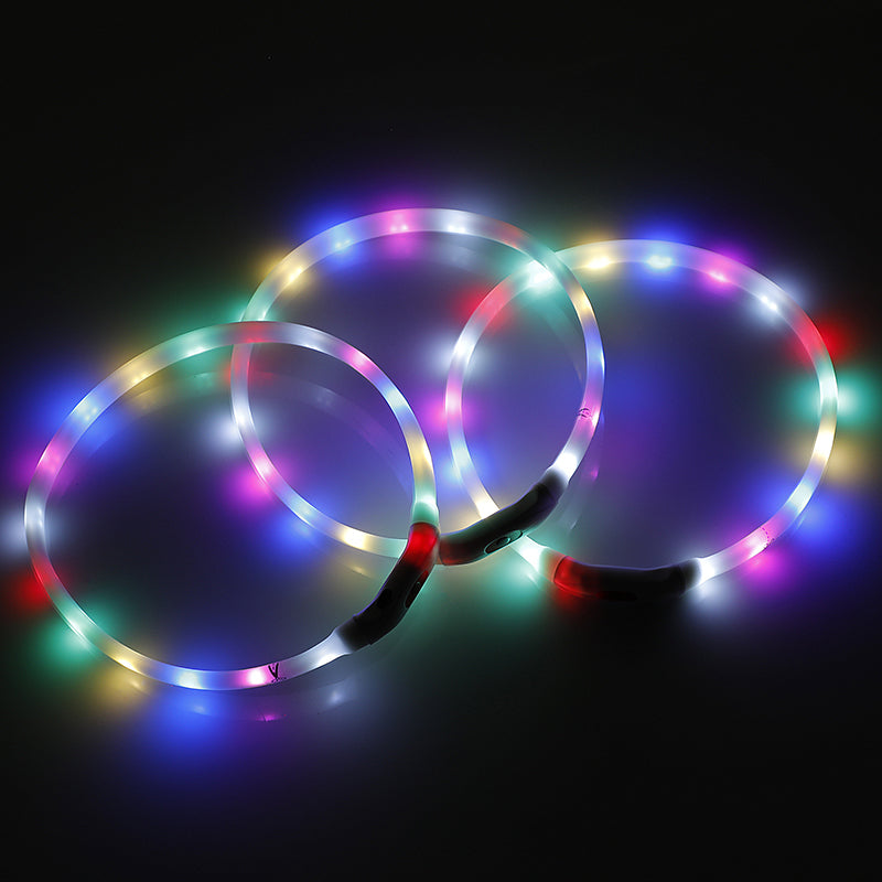 YES4PETS Small 40CM LED Dog Collar USB Rechargeable Night Glow Flashing Light Up Safety Pet Collars - Pet Care > Dog Supplies