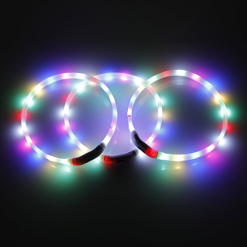 YES4PETS Small 40CM LED Dog Collar USB Rechargeable Night Glow Flashing Light Up Safety Pet Collars - Pet Care > Dog Supplies