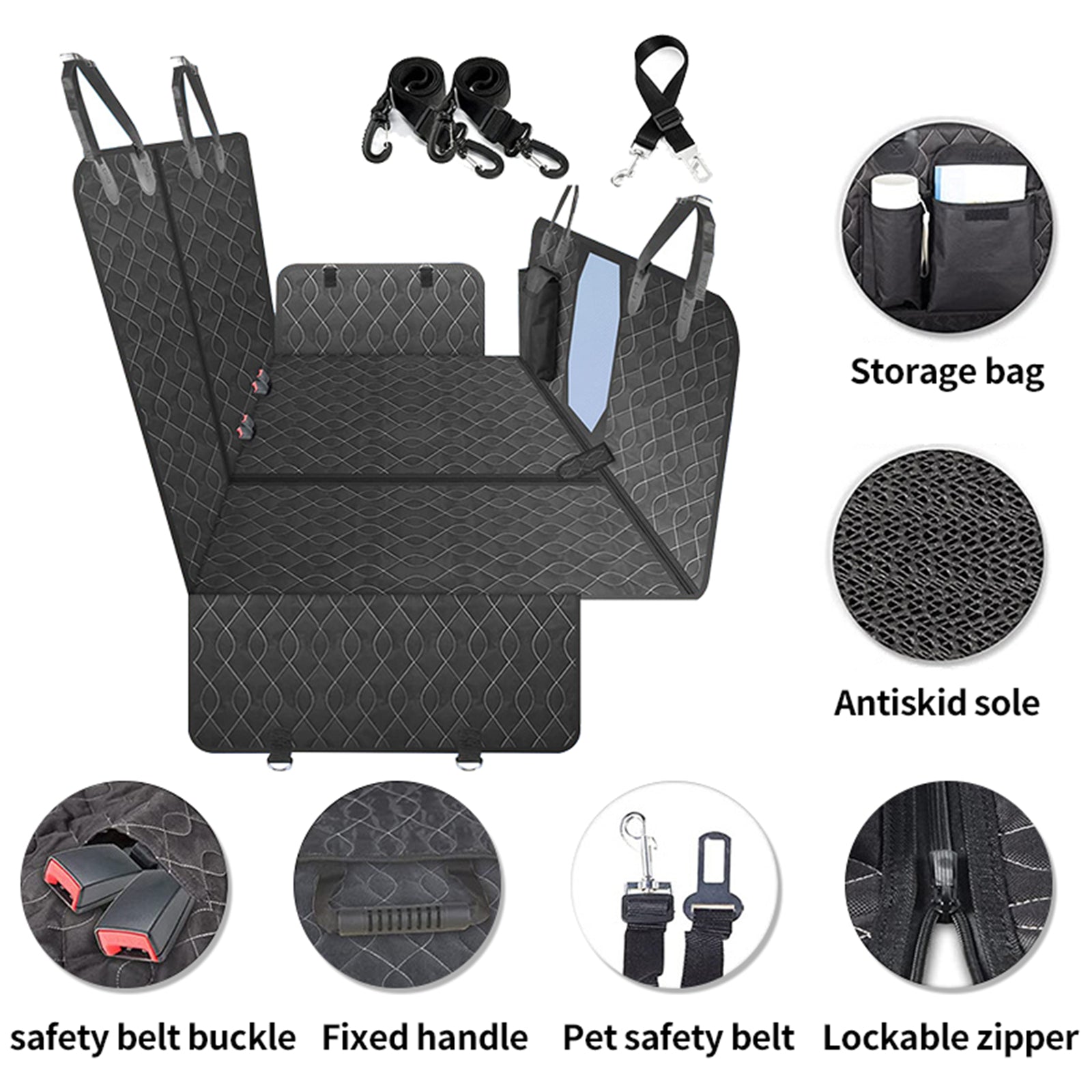 Pawfriends 4-in-1 Multi-Function Car Back Seat Cover Pet Dog Waterproof Hammock Protective - Pet Care > Dog Supplies