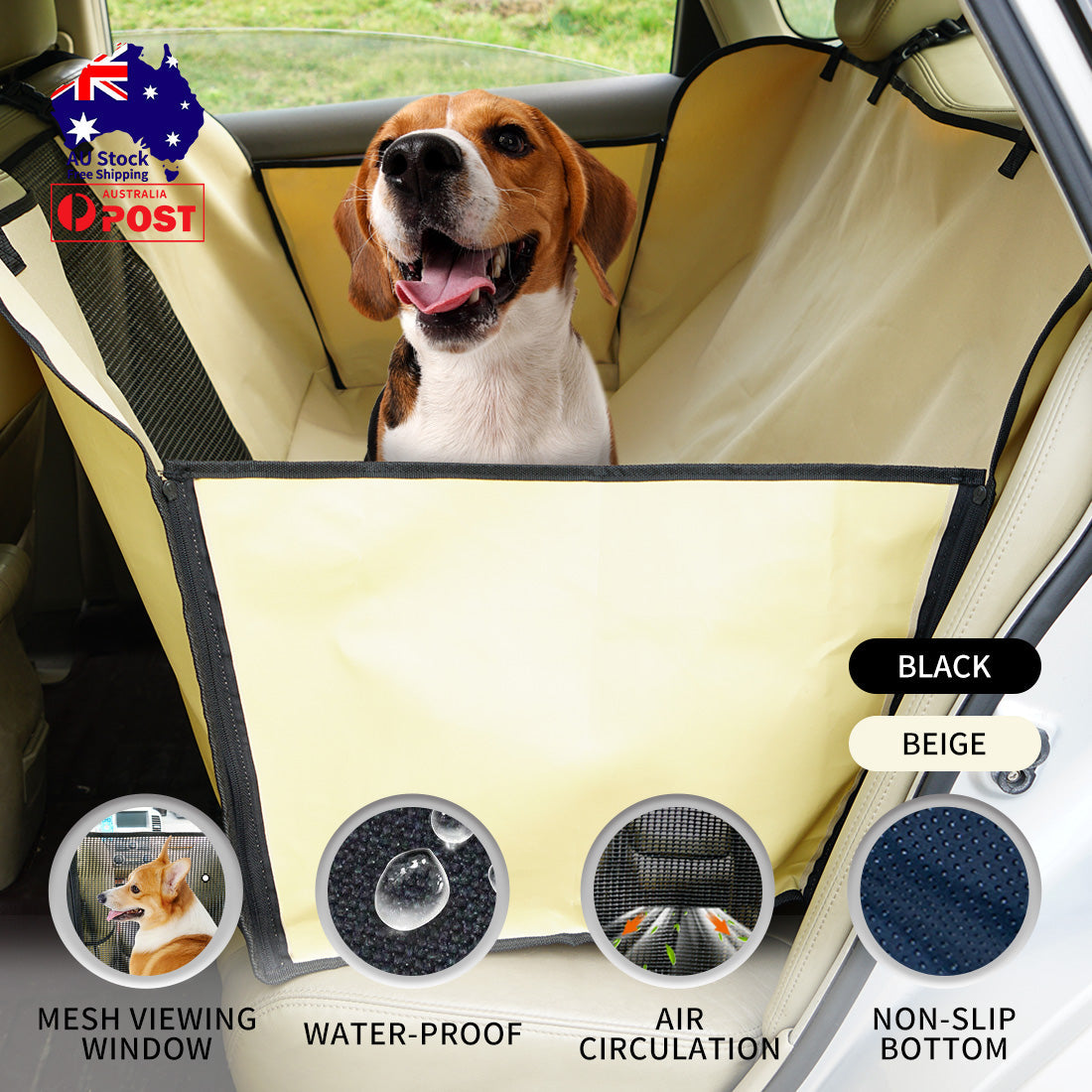 Ondoing Cargo Pet Car Boot Back Seat Cover Rear Dog Waterproof Protector Liner Mat Pad Black - Pet Care > Dog Supplies