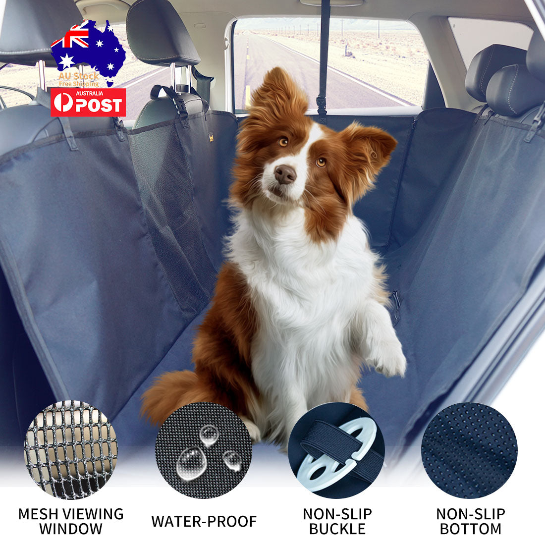 Ondoing Cargo Pet Car Boot Back Seat Cover Rear Dog Waterproof Protector Liner Mat Pad Black - Pet Care > Dog Supplies