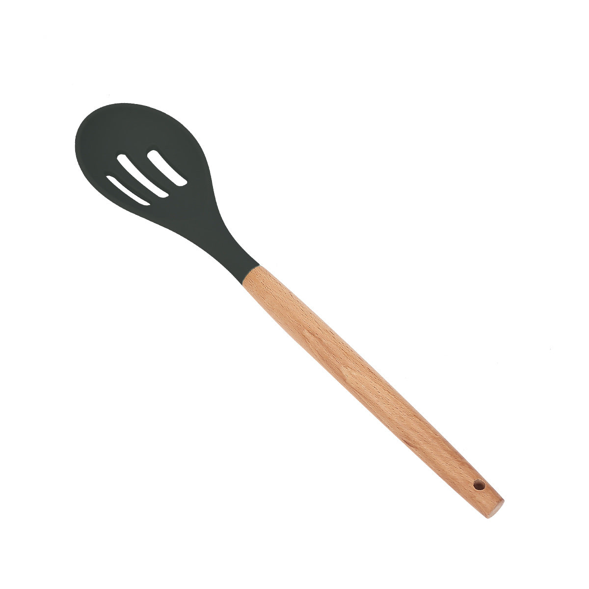 Wooden Handle Silicone Cooking Utensils Set - Scoop and shovel kit