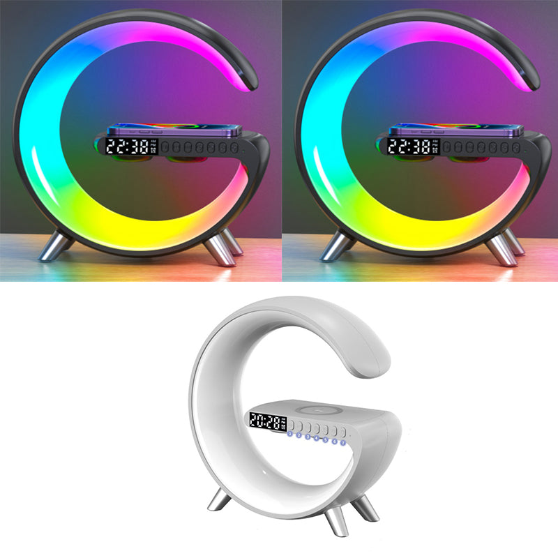 New Intelligent G Shaped LED Lamp Bluetooth Speake Wireless Charger Atmosphere Lamp App Control For Bedroom Home Decor - Home Decore