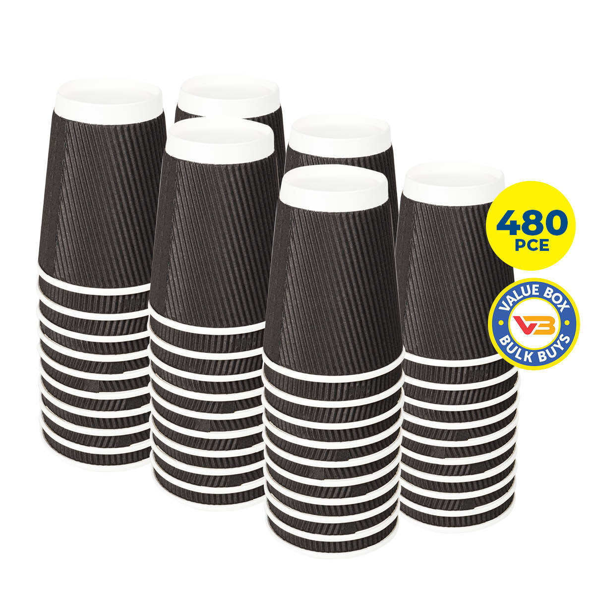 Party Central 480PCE Disposable Coffee Cups Microwave Safe 230ml - Occasions > Disposable Tableware