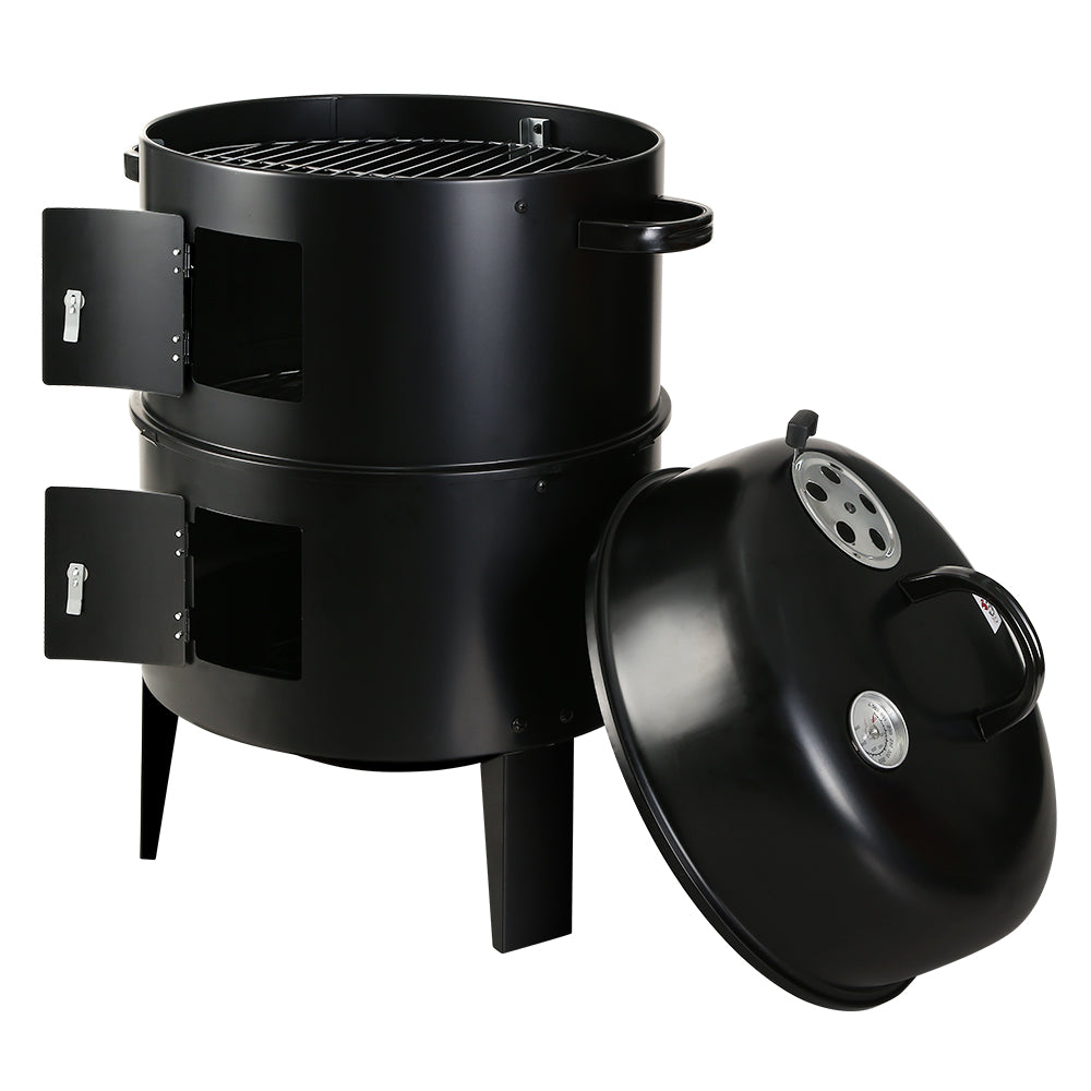 Grillz BBQ Grill 3-In-1 Charcoal Smoker - Home & Garden > BBQ