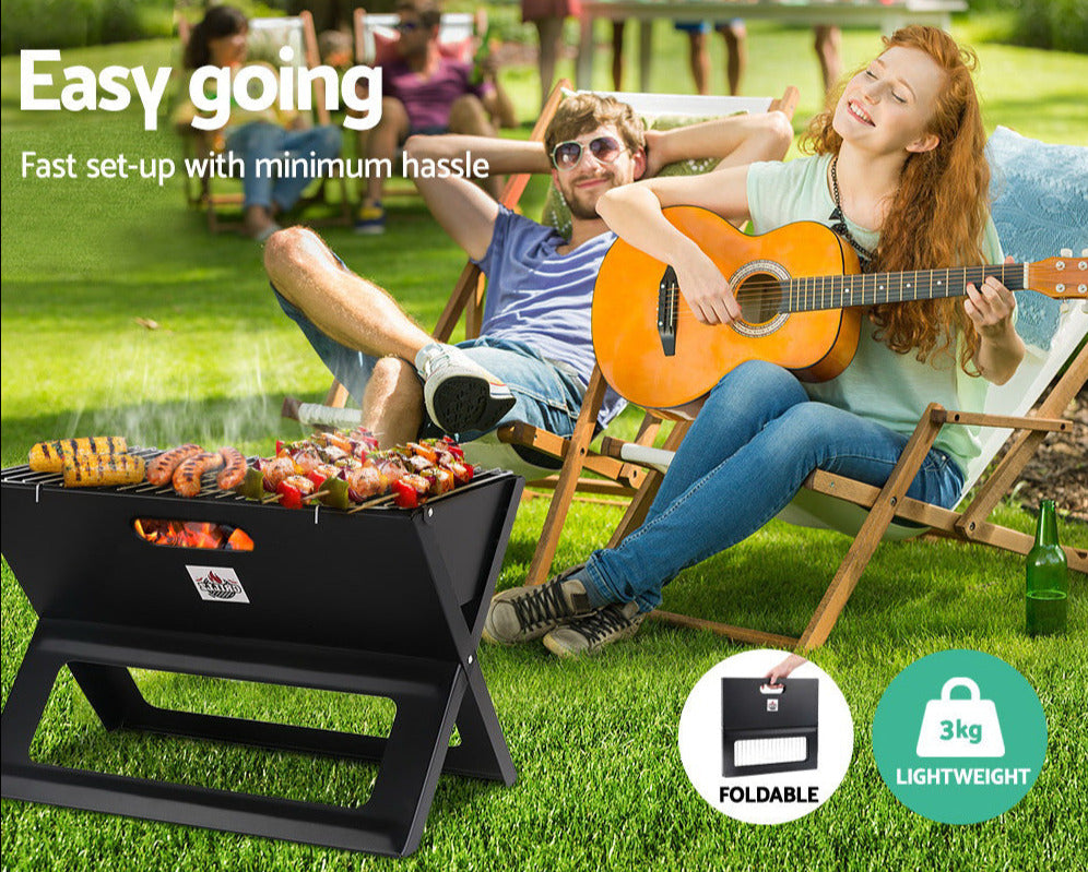 Grillz BBQ Grill Charcoal Smoker Foldable