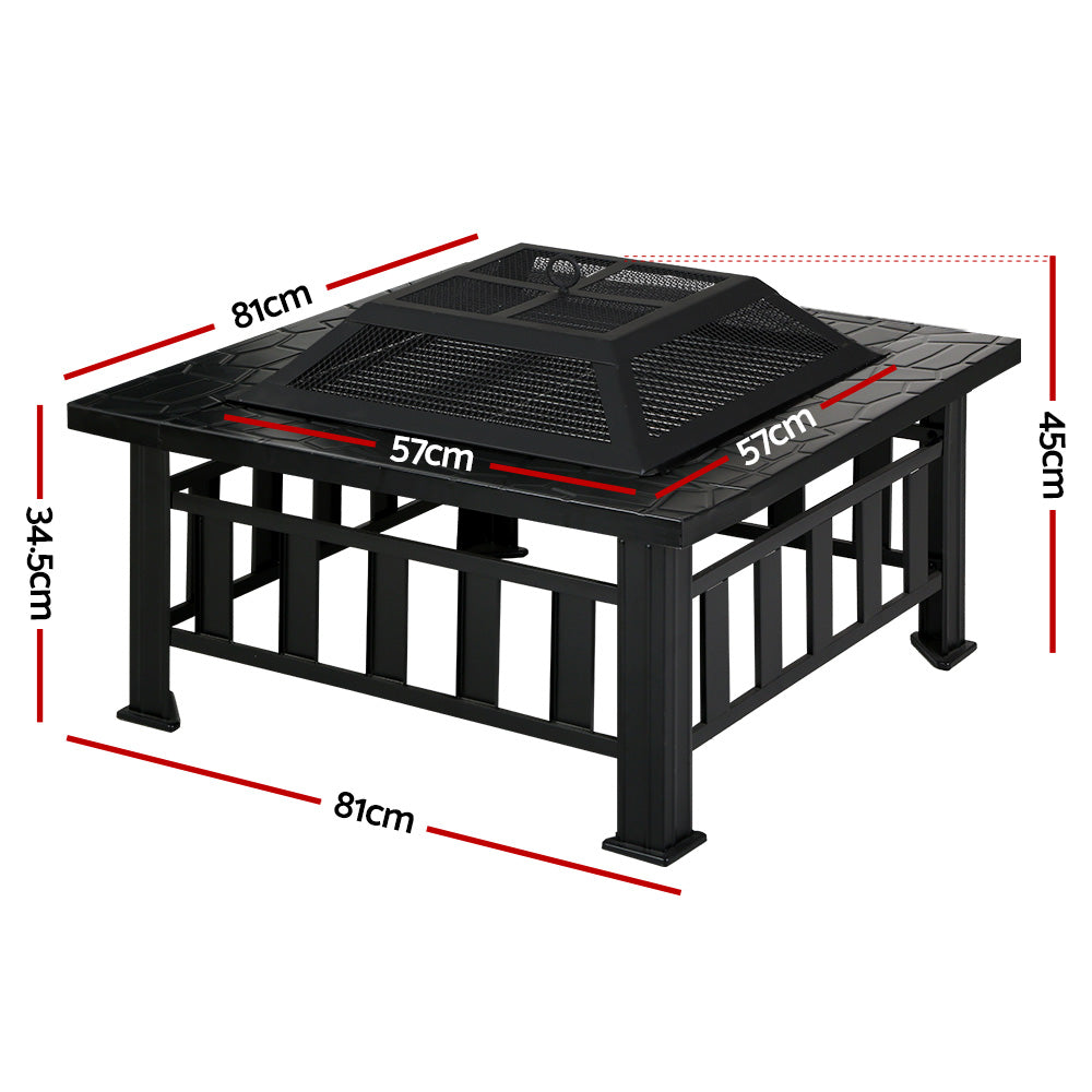 Grillz Fire Pit BBQ Grill 2-In-1 Table - Home & Garden > Firepits