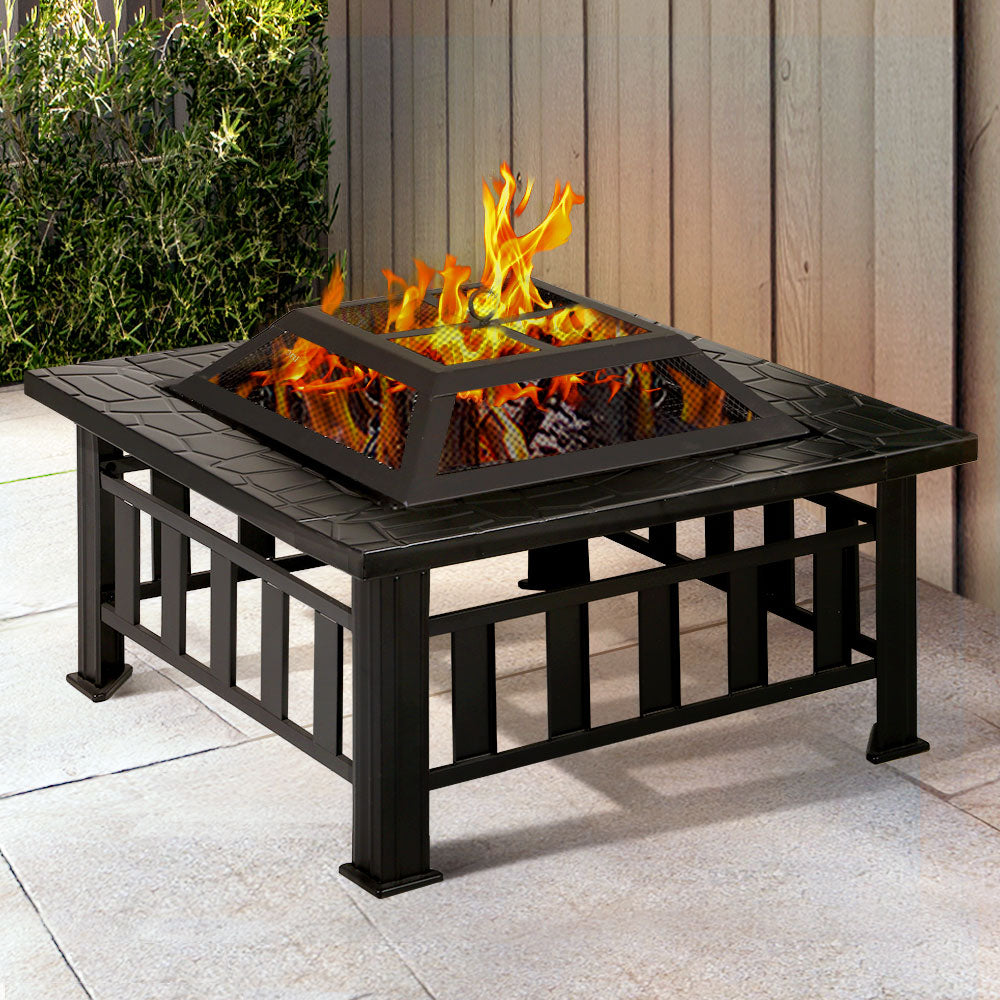 Grillz Fire Pit BBQ Grill 2-In-1 Table - Home & Garden > Firepits