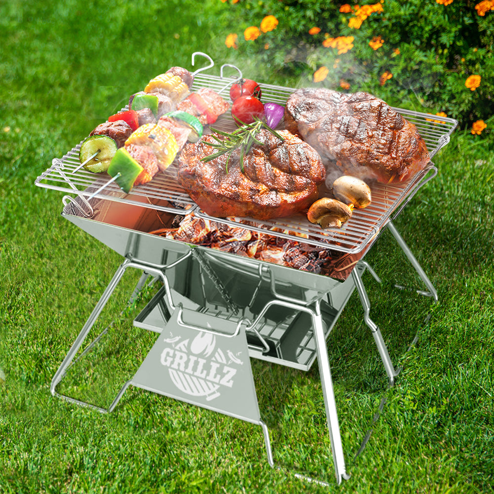 Grillz Fire Pit BBQ Grill with Carry Bag Portable - Home & Garden > Firepits