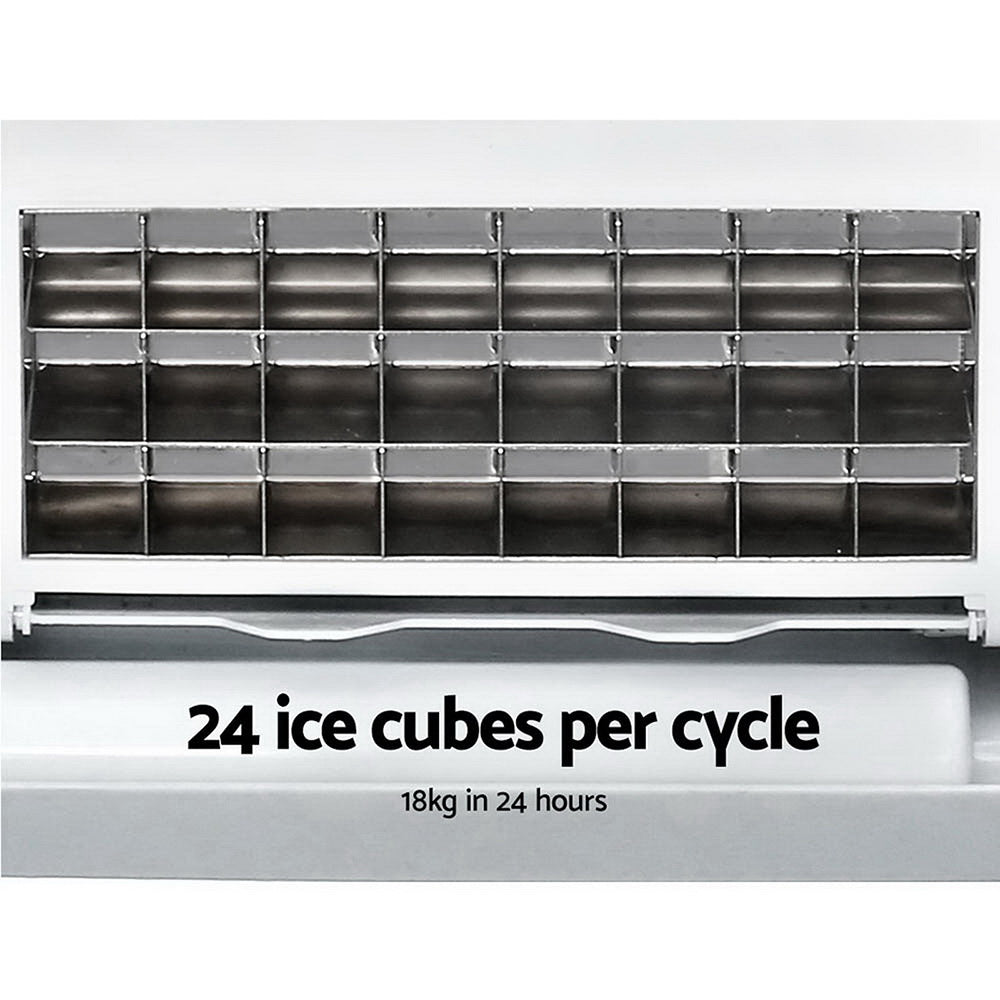 DEVANTi 3.2L Portable Ice Cube Maker Cold Commercial Machine Stainless Steel - Appliances > Kitchen Appliances