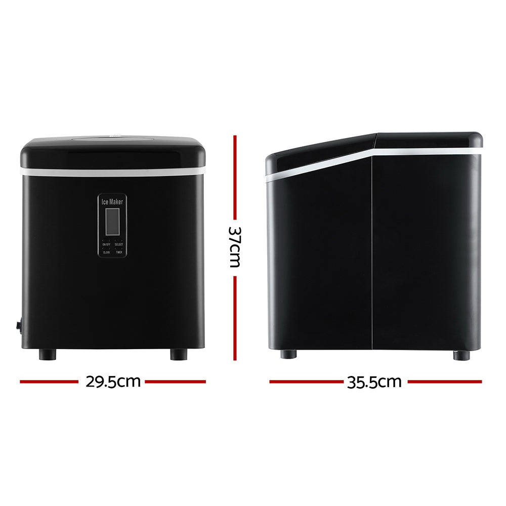 DEVANTI 3.2L Portable Ice Cube Maker Machine Benchtop Counter Black - Appliances > Kitchen Appliances