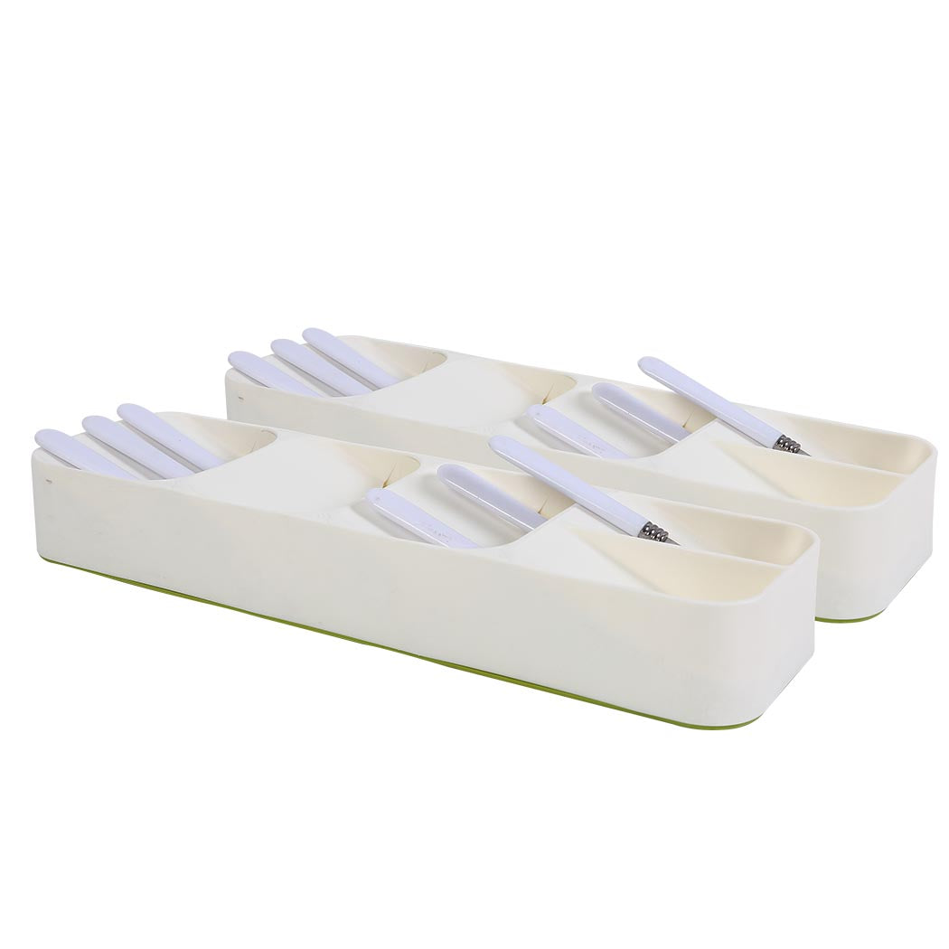 Cutlery Organiser Drying Tray Kitchen Drawer Organizer  Spoon Divider Box x2 - Kitchenware Store