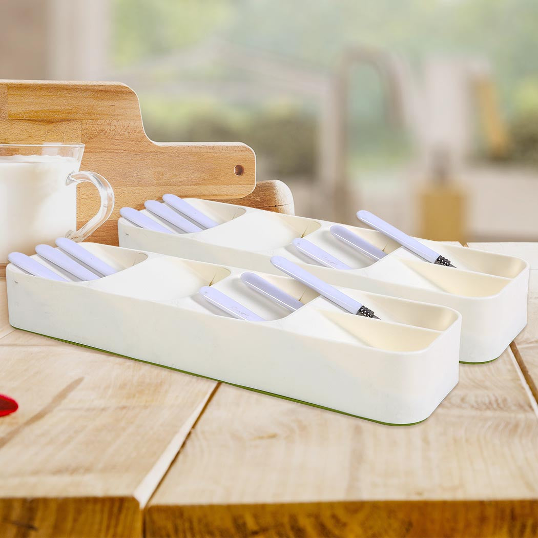 Cutlery Organiser Drying Tray Kitchen Drawer Organizer  Spoon Divider Box x2 - Kitchenware Store