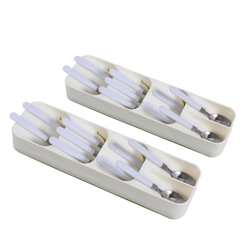 Cutlery Organiser Drying Tray Kitchen Drawer Organizer  Spoon Divider Box x2 - Kitchenware Store