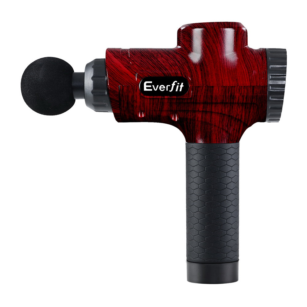 Everfit Massage Gun 30 Speed 6 Heads Vibration Muscle Massager Chargeable Red