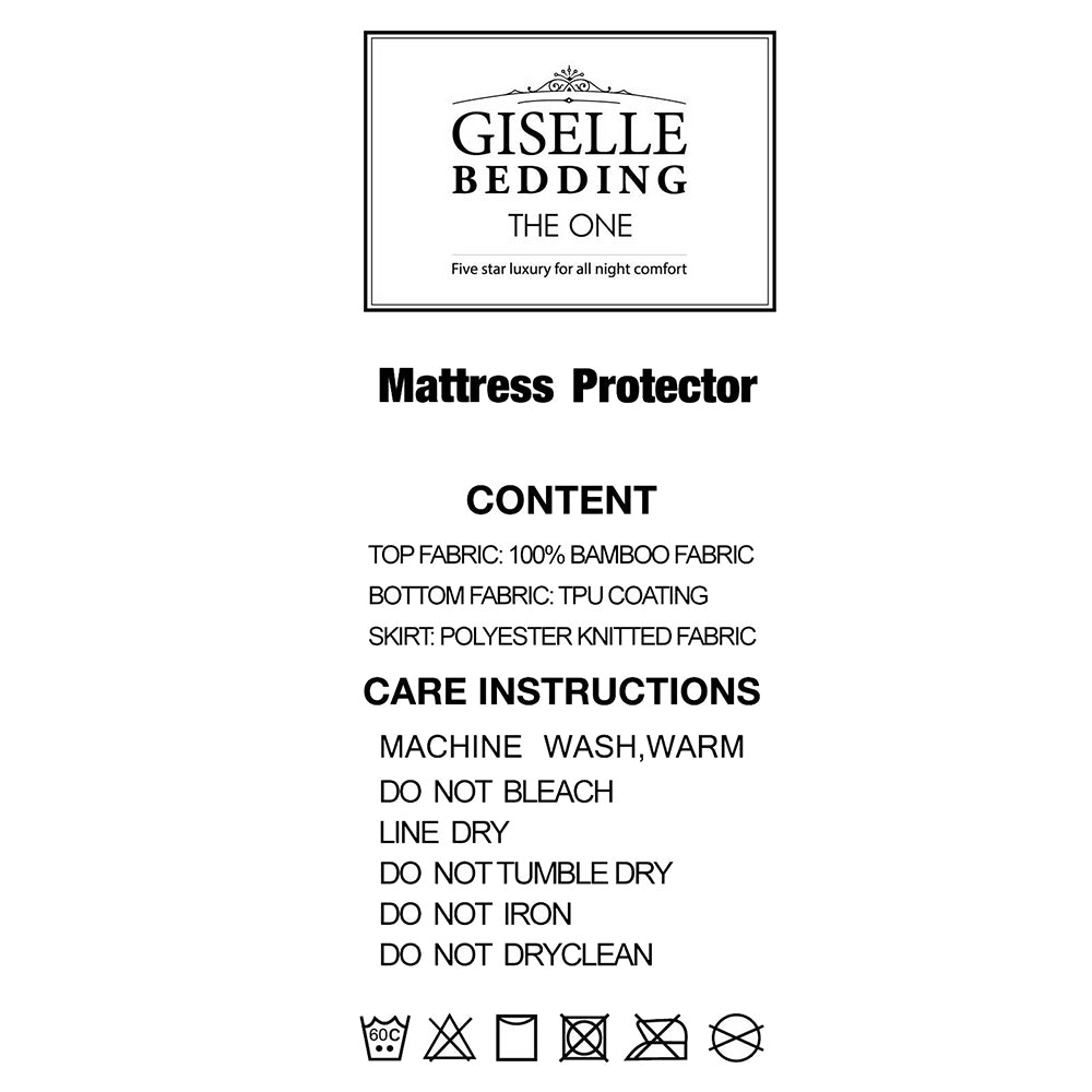 Giselle Bedding Queen Size Waterproof Bamboo Mattress Protector - Home & Garden > Bedding