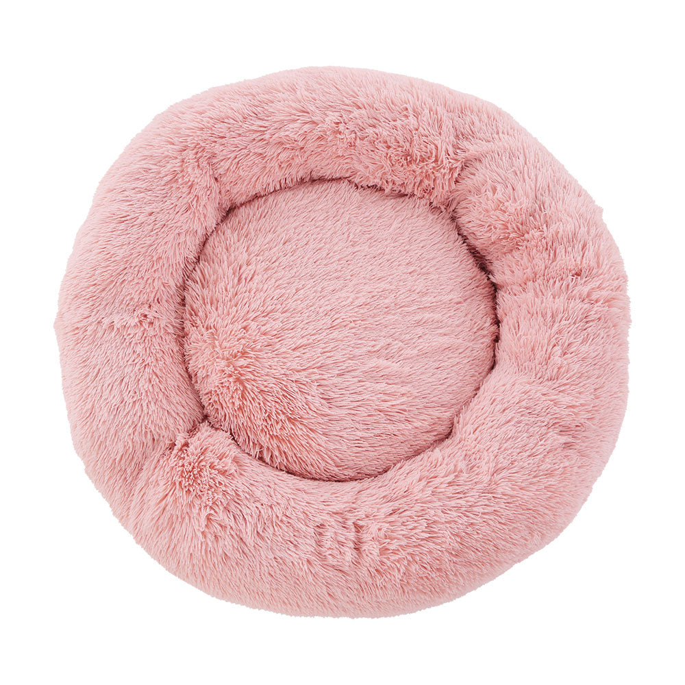 i.Pet Pet Bed Dog Cat 90cm Large Calming Soft Plush Pink - Pet Care > Dog Supplies