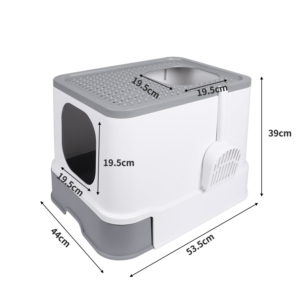 Cat Litter Box Fully Enclosed Kitty Toilet Trapping Sifting Odor Control Basin - Pet Supplies