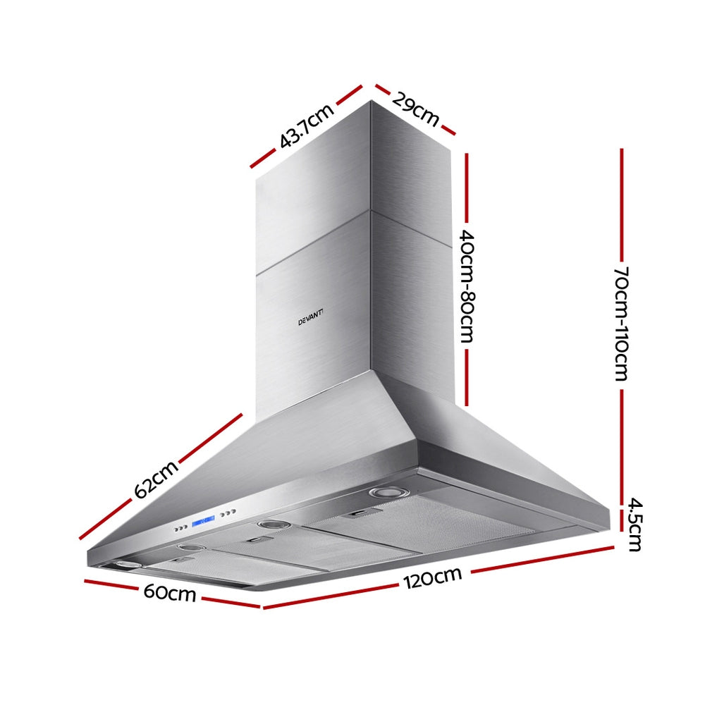 Devanti 1200mm Range Hood 120cm BBQ Commercial Rangehood - Appliances > Kitchen Appliances