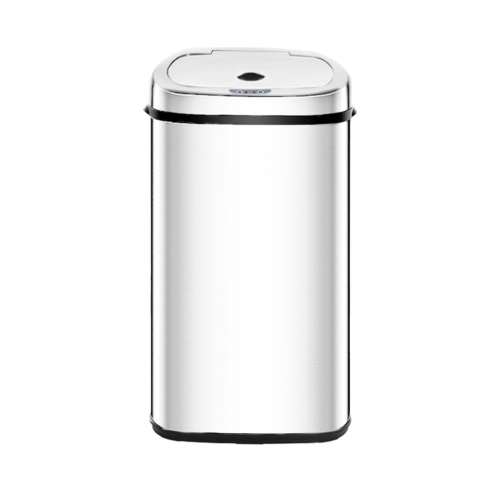 Devanti 50L Motion Sensor Bin Rubbish Automatic Silver - Home & Garden > Kitchen Bins