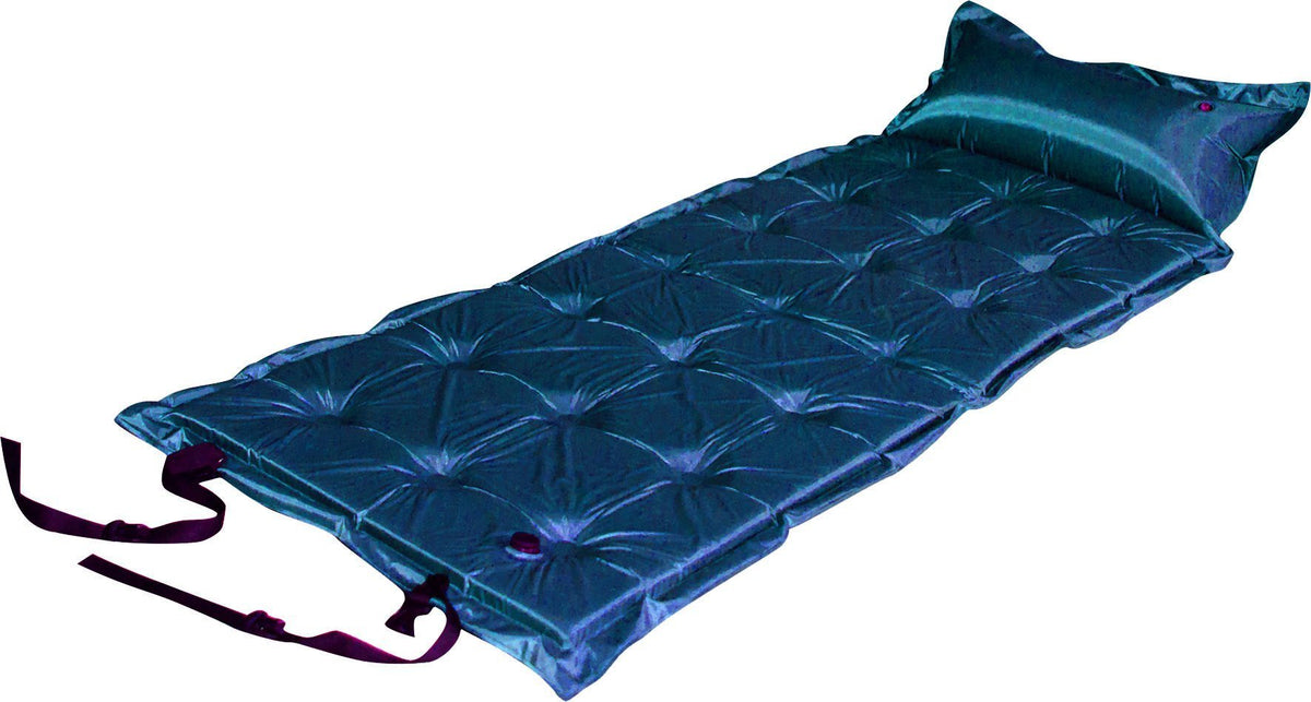 Trailblazer 21-Points Self-Inflatable Satin Air Mattress With Pillow - DARK BLUE - Outdoor > Camping