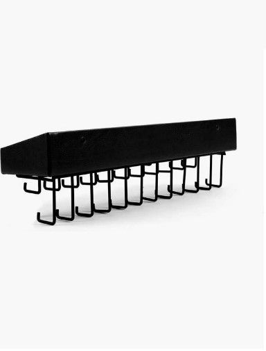 Wall Mount Hanging Jewellery Organiser Holder with 23 Hooks (Black) - Home & Garden > Storage