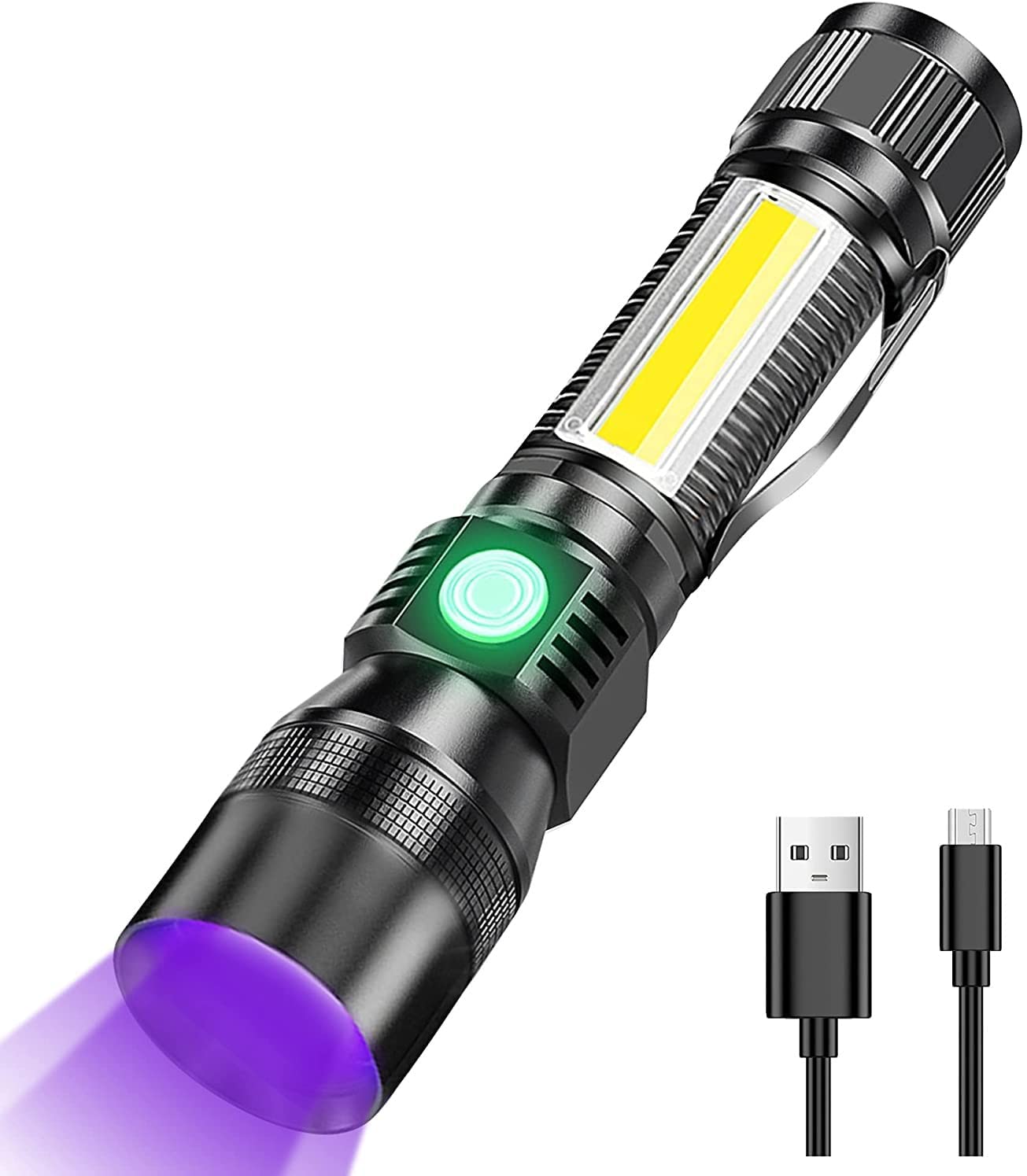 7 Modes Waterproof Rechargeable UV Light Flashlight Torch for Camping - Outdoor > Camping