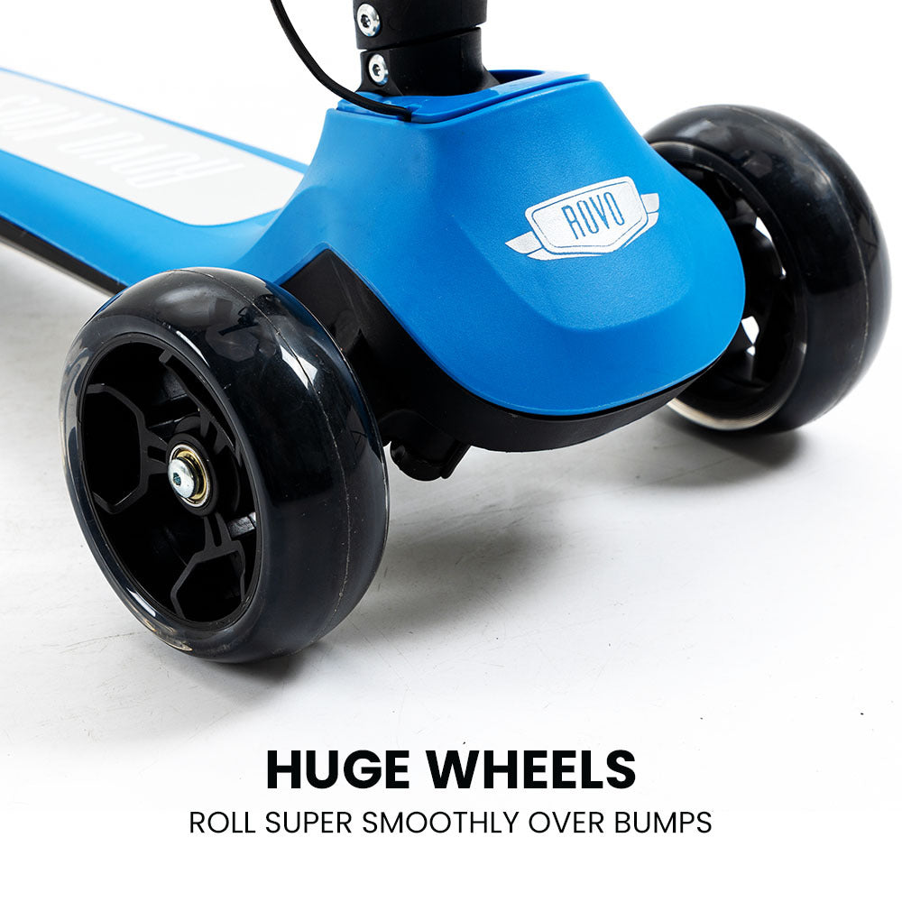 ROVO KIDS 3-Wheel Electric Scooter, Ages 3-8, Adjustable Height, Folding, Lithium Battery, Blue - Baby & Kids > Ride on Cars, Go-karts & Bikes