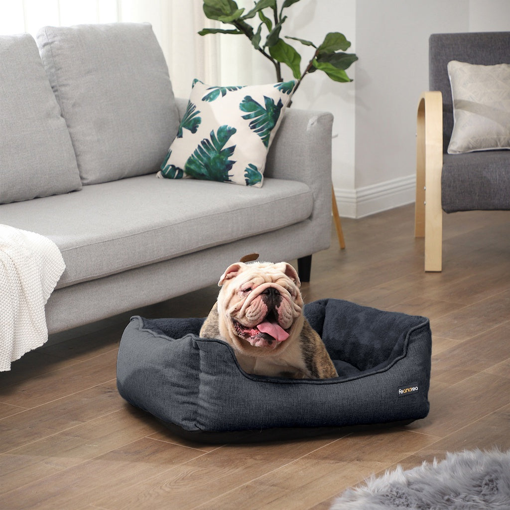 FEANDREA 70cm Dog Sofa Bed with Removable Washable Cover Dark Grey - Pet Care > Dog Supplies