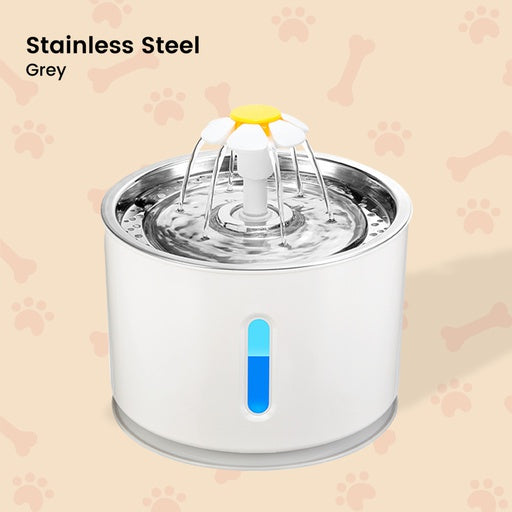 Floofi Pet Water Fountain 2.4L with Stainless Steel FI-WD-107-ZM - Pet Care > Dog Supplies