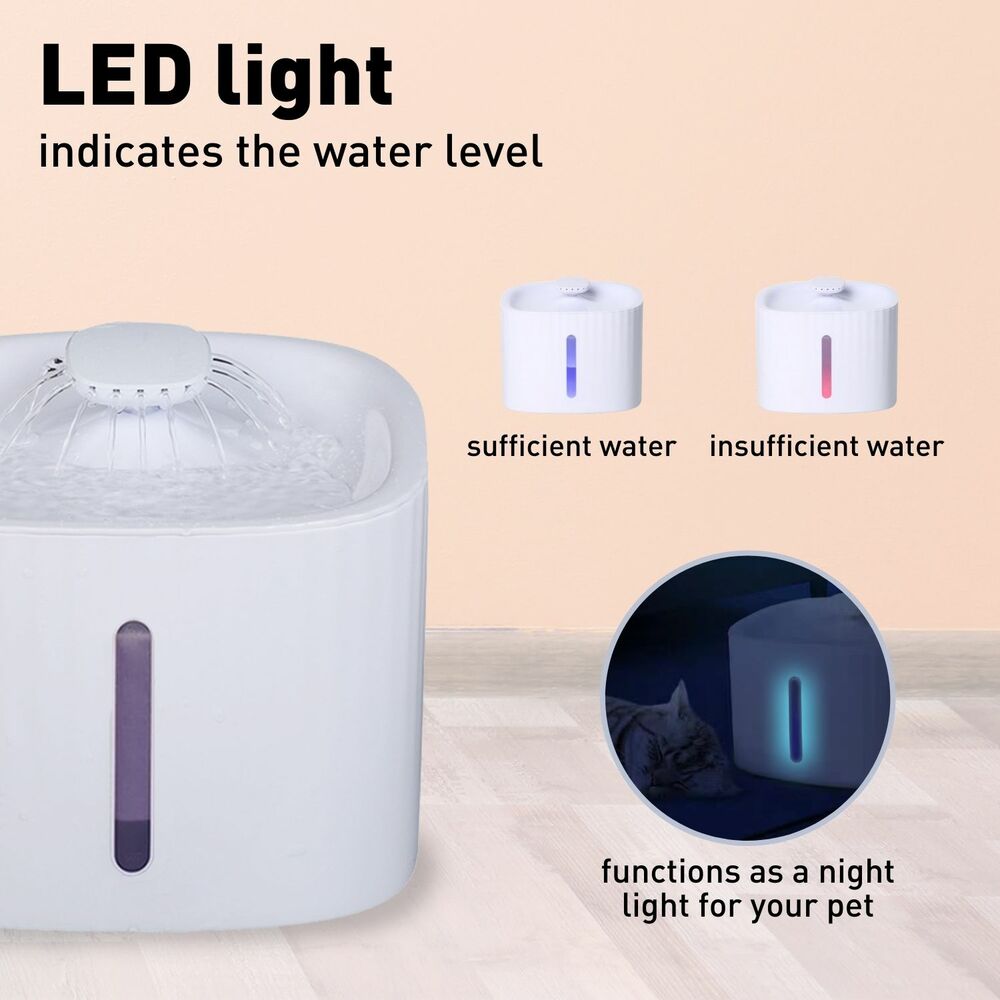 Floofi Pet Water Fountain Dispenser LED USB 3L PT-WD-103-ZM - Pet Care > Dog Supplies