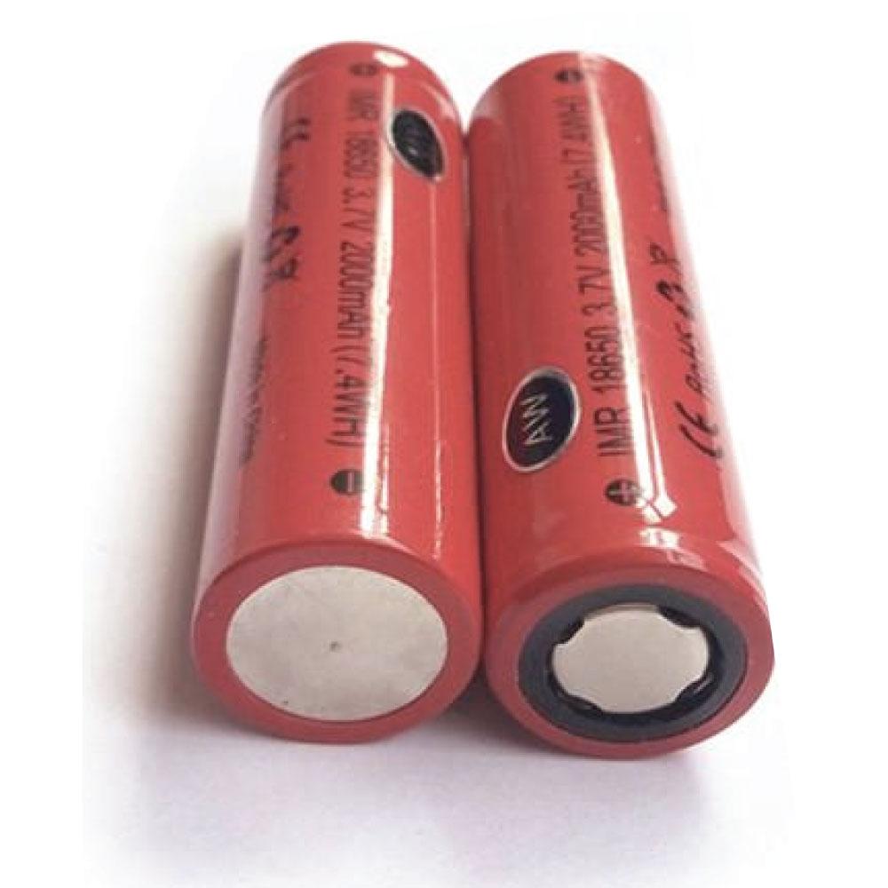 2x AW IMR 18650 Rechargeable Batteries - 2000mAh 3.7V Lithium Li-ion Battery - Electronics