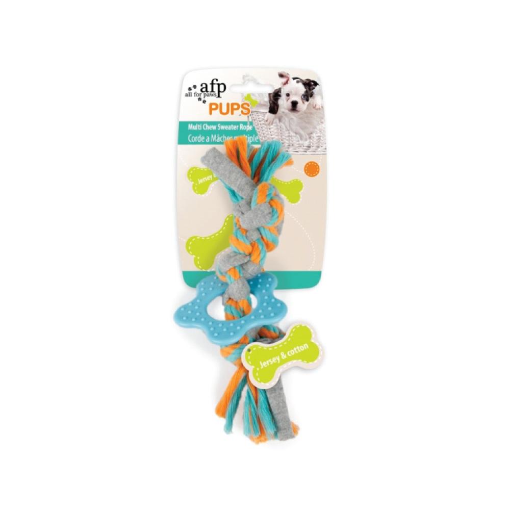 Puppy Multi Chew Rope Ring Toy - Dog Knotted Braided Cotton Teething Play AFP - Pet Care > Toys