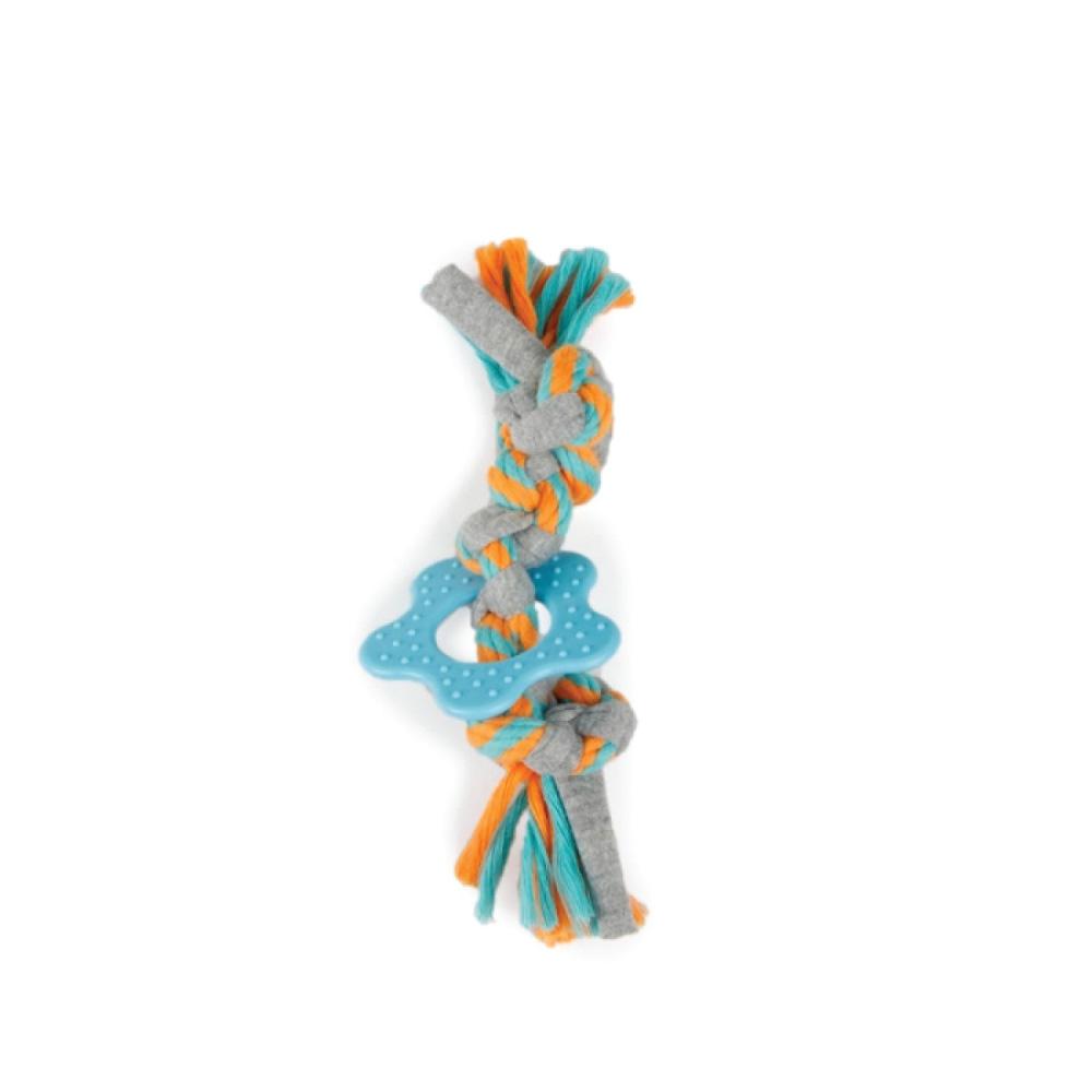 Puppy Multi Chew Rope Ring Toy - Dog Knotted Braided Cotton Teething Play AFP - Pet Care > Toys