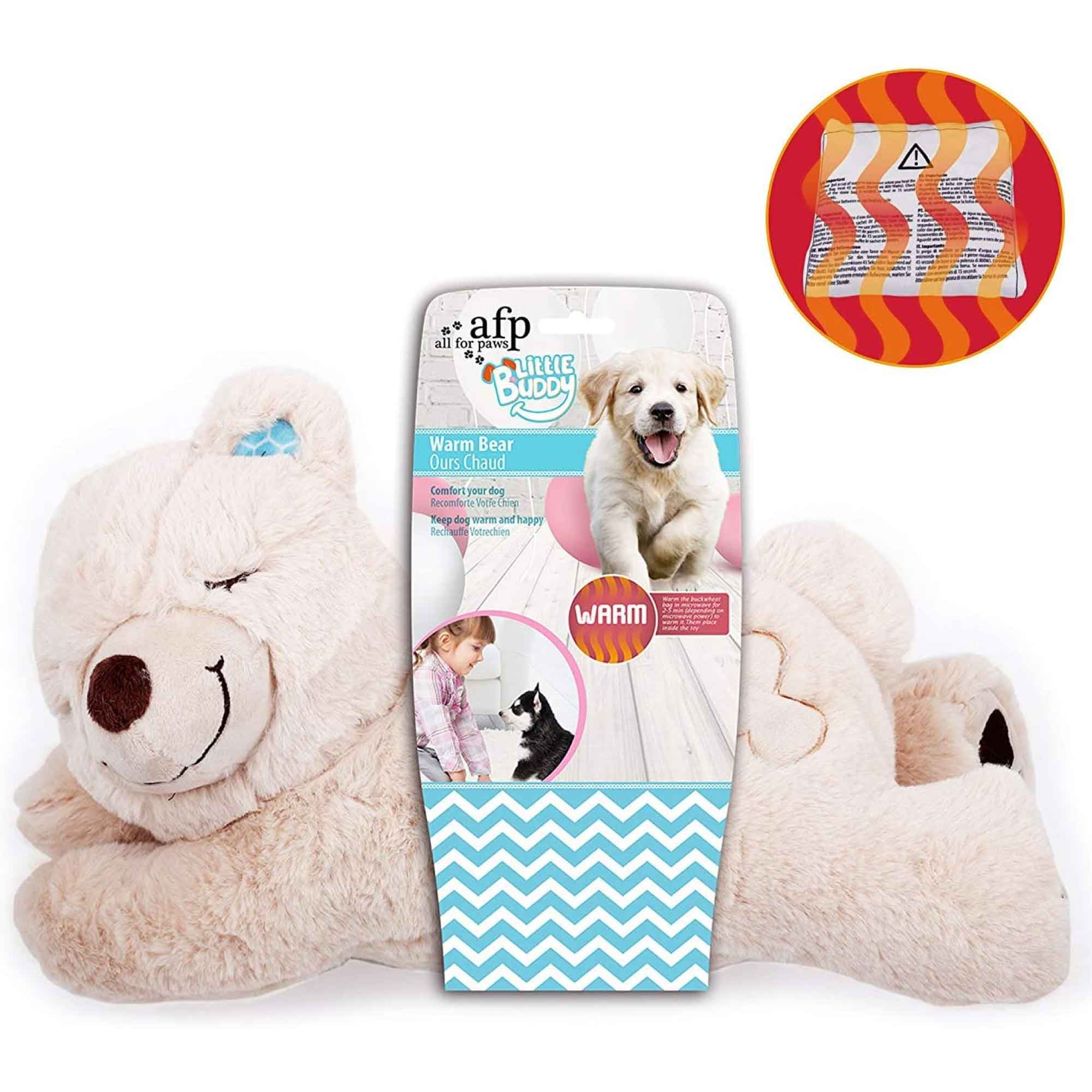 Puppy Warm Toy Bear Dog Heat Pack Comfort Plush Soft Toys Feeling Sleep Aid AFP - Pet Care > Toys