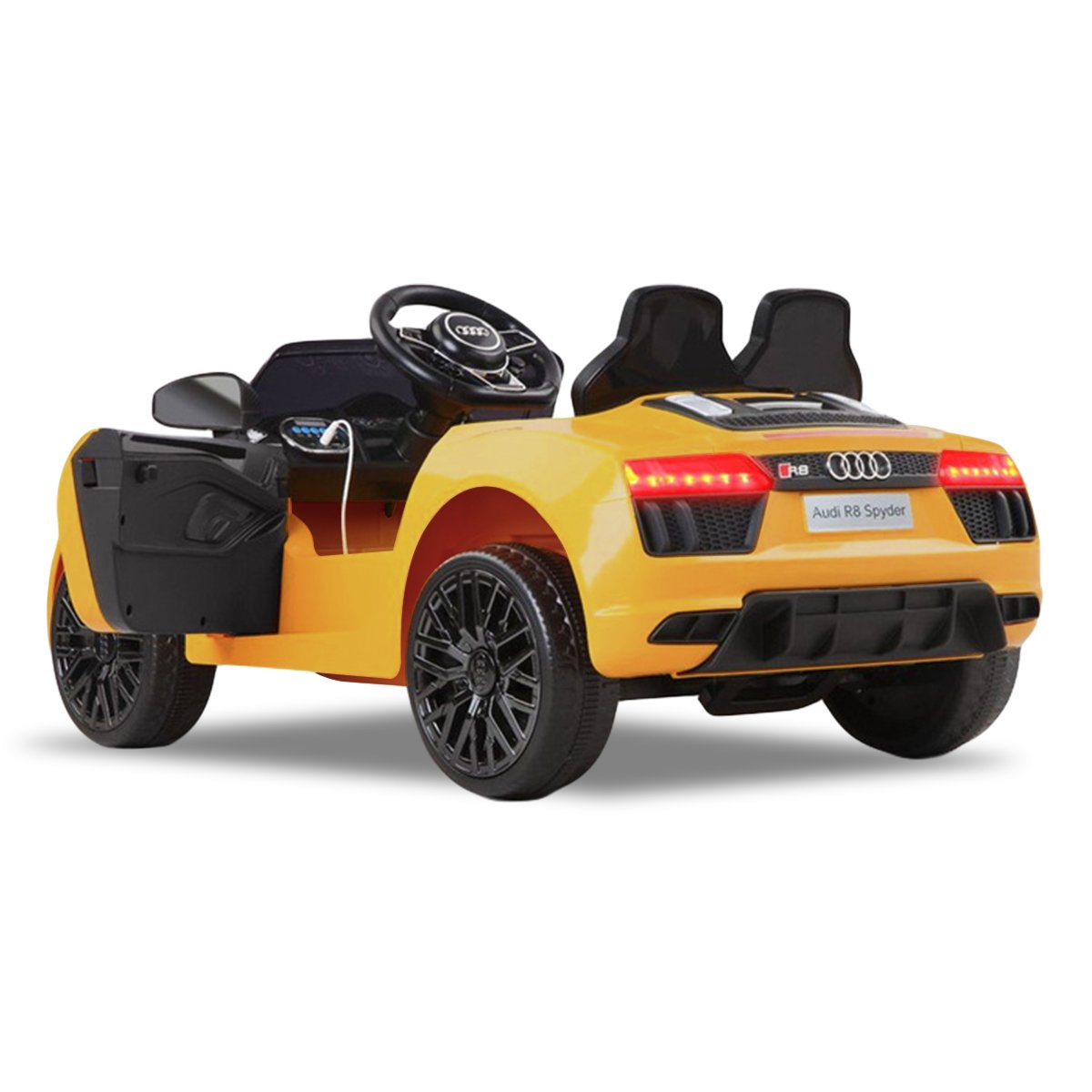 Kahuna R8 Spyder Audi Licensed Kids Electric Ride On Car Remote Control - Yellow - Baby & Kids > Ride on Cars, Go-karts & Bikes