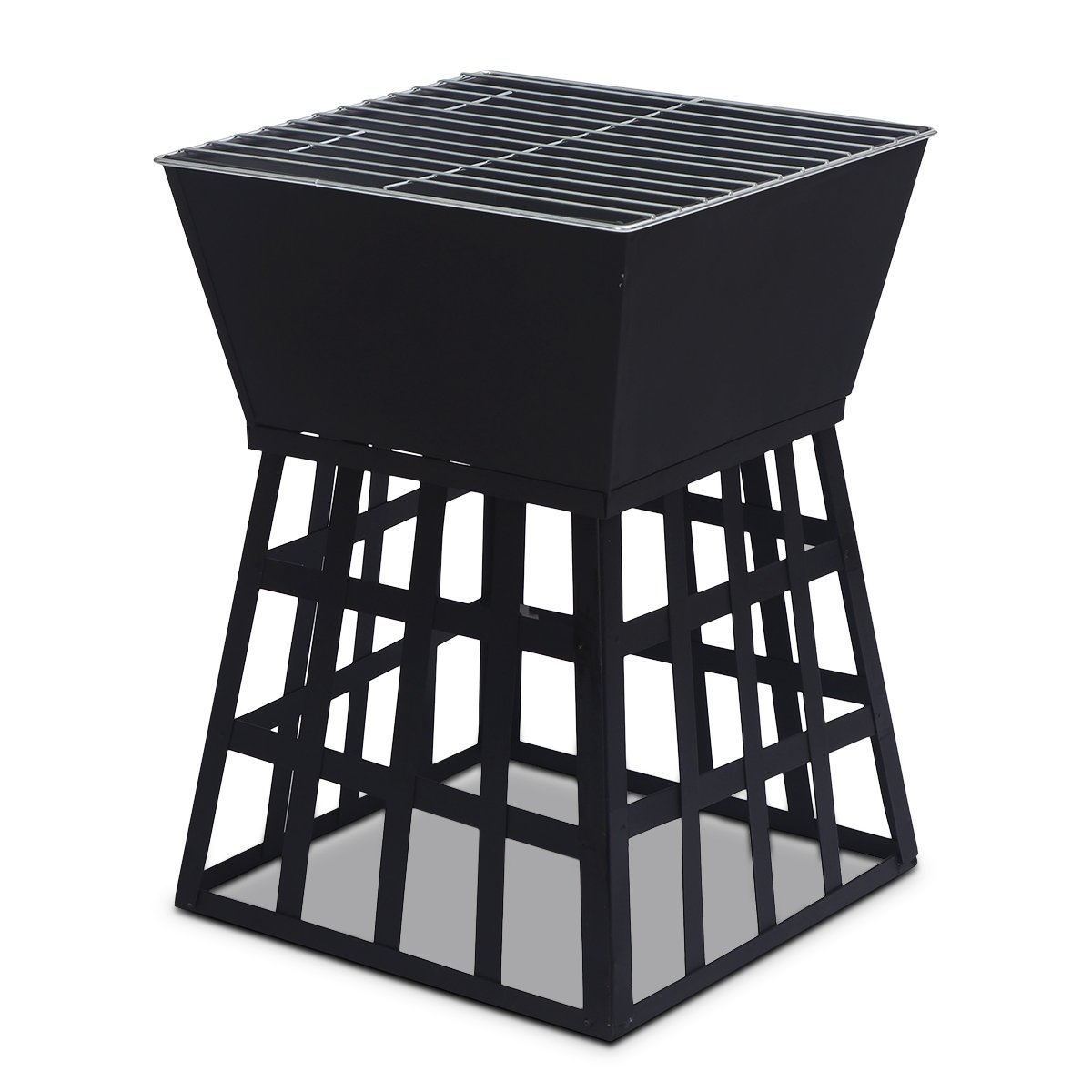 Wallaroo Outdoor Fire Pit for BBQ, Grilling, Cooking, Camping- Portable Brazier with Reversible Stand for Backyard - Home & Garden > BBQ