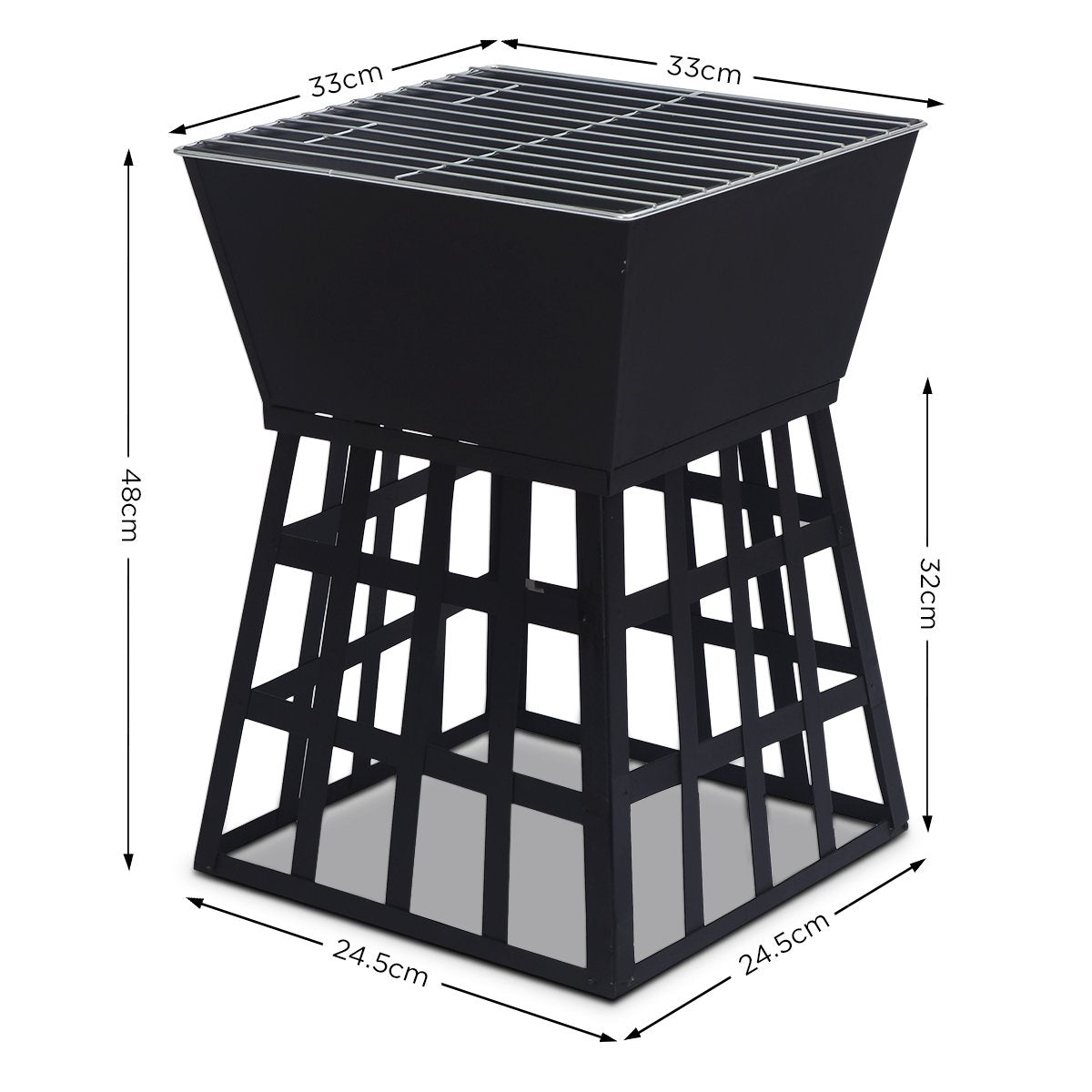 Wallaroo Outdoor Fire Pit for BBQ, Grilling, Cooking, Camping- Portable Brazier with Reversible Stand for Backyard - Home & Garden > BBQ