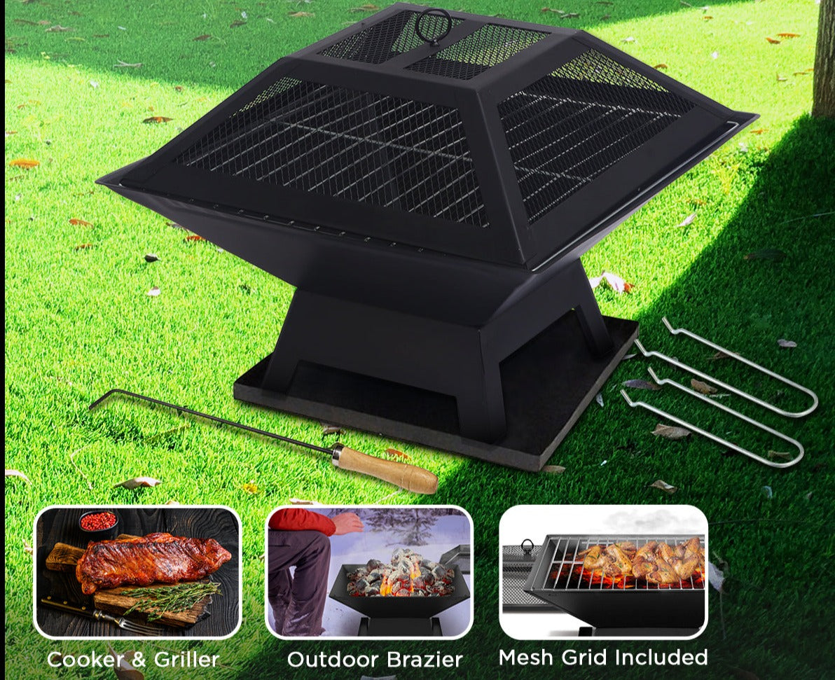 Wallaroo Portable Outdoor Fire Pit for BBQ, Grilling, Cooking, Camping - Home & Garden > BBQ