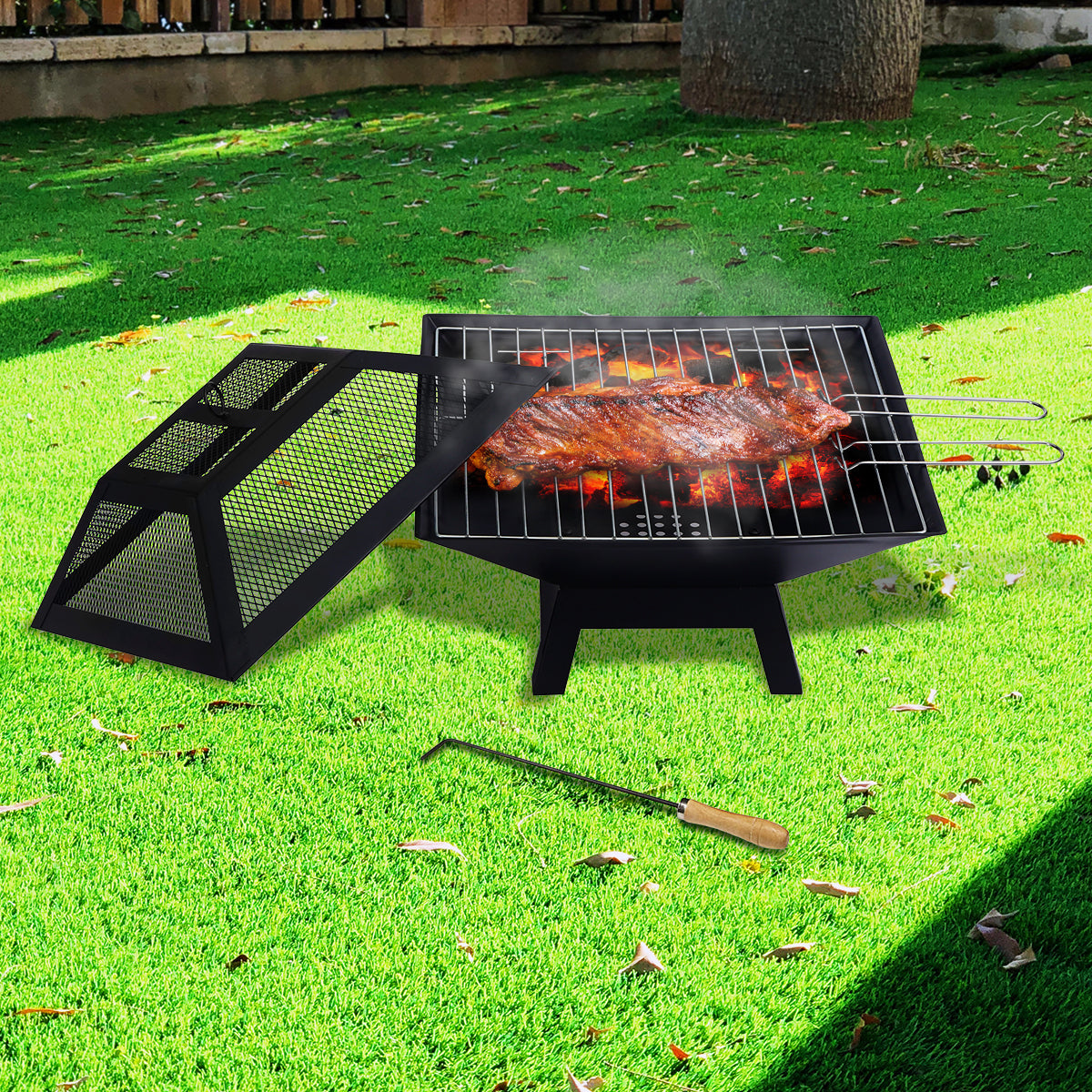 Wallaroo Portable Outdoor Fire Pit for BBQ, Grilling, Cooking, Camping - Home & Garden > BBQ