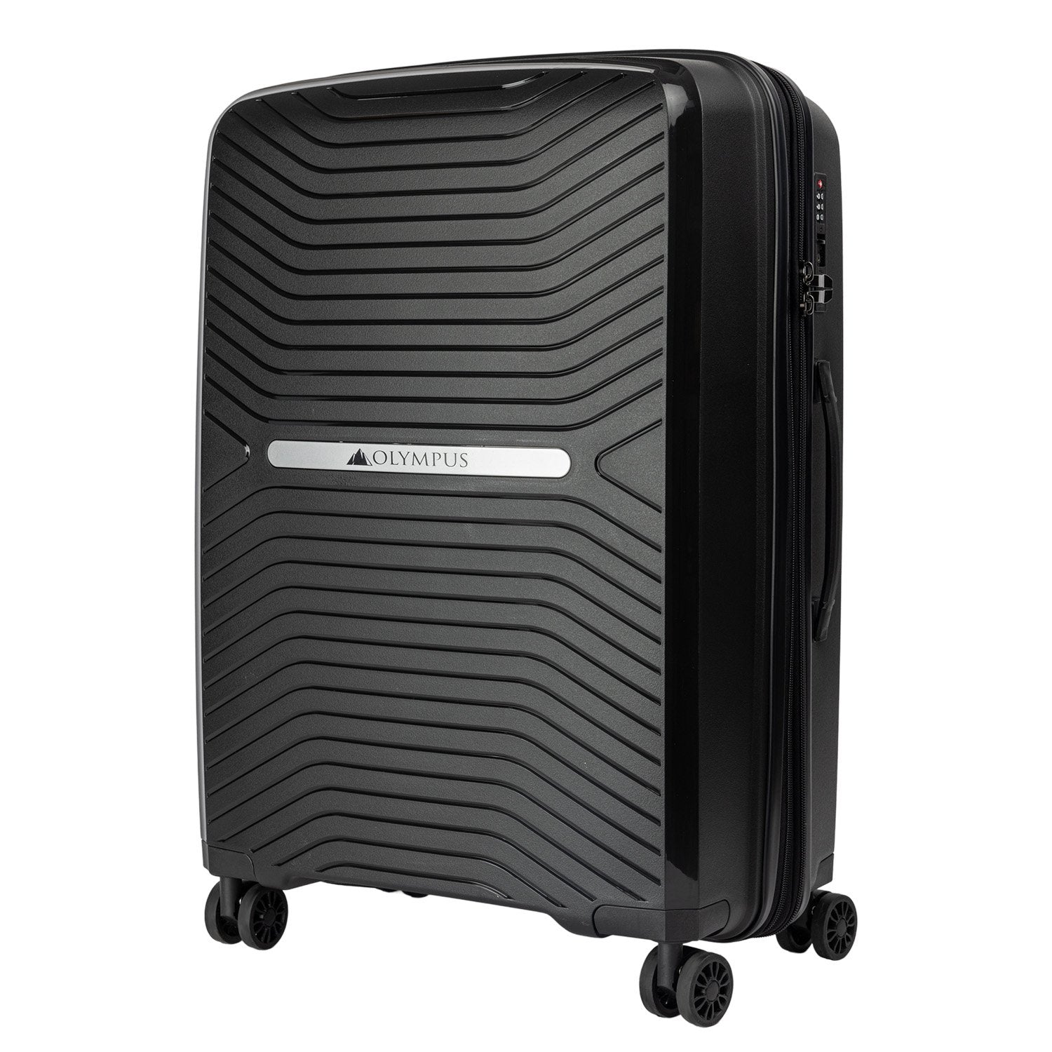 Olympus  Astra 24in Lightweight Hard Shell Suitcase - Obsidian Black - Home & Garden > Travel