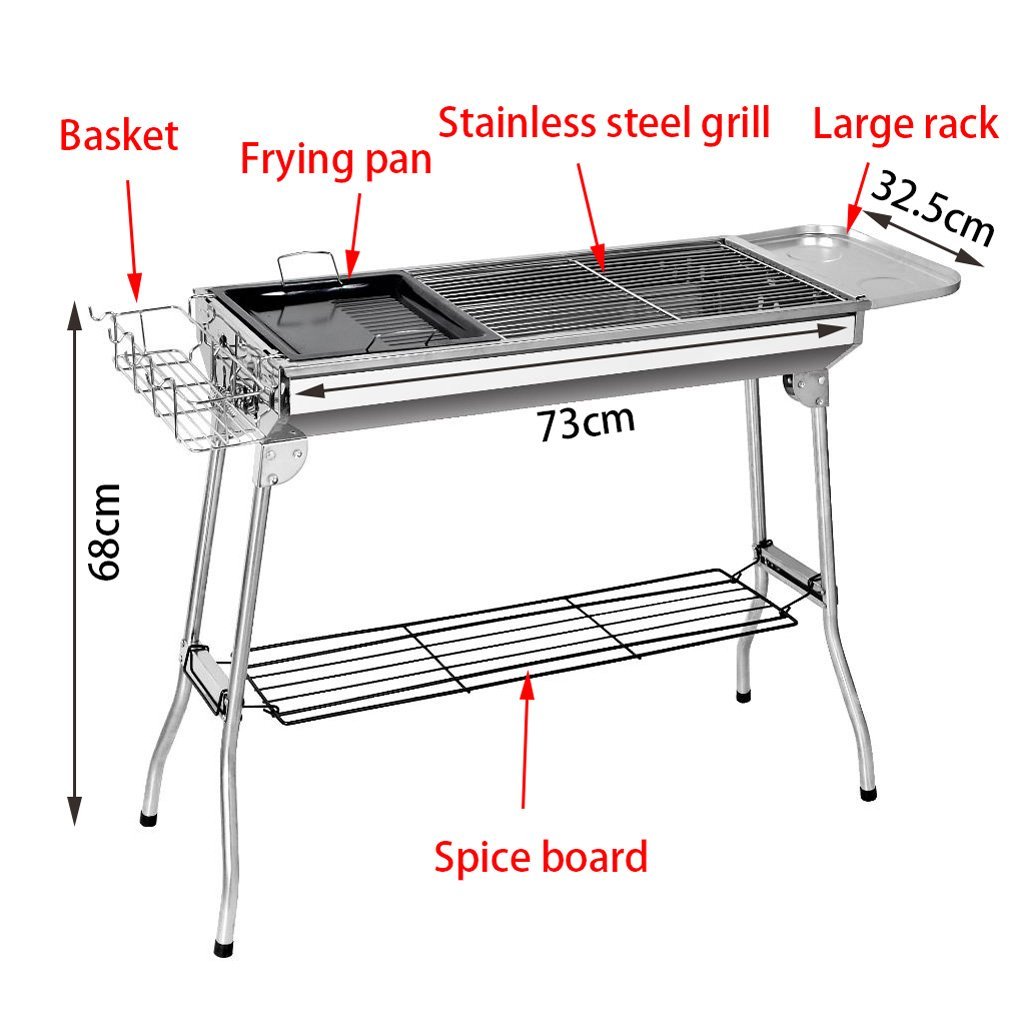 BBQ Grill Barbecue Set Charcoal Kabob Stove Portable Foldable Camping Picnic - Home & Garden > BBQ