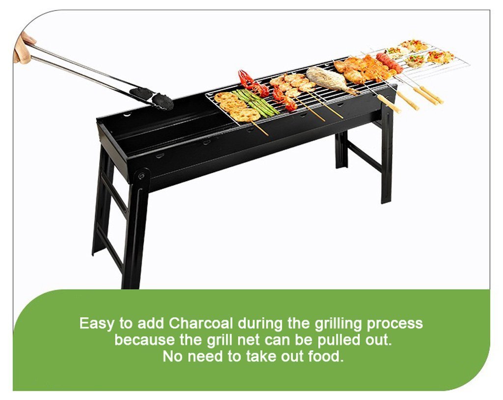 Foldable Portable BBQ Charcoal Grill Barbecue Camping Hibachi Picnic Large - Home & Garden > BBQ