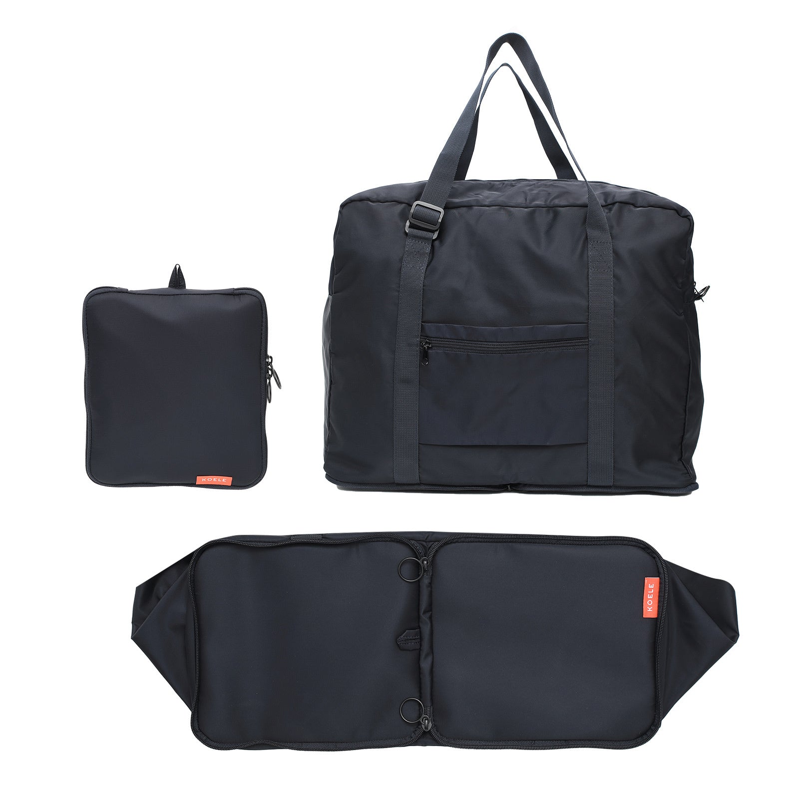 KOELE Navy Shopper Bag Travel Duffle Bag Foldable Laptop Luggage KO-BOSTON - Gift & Novelty > Bags