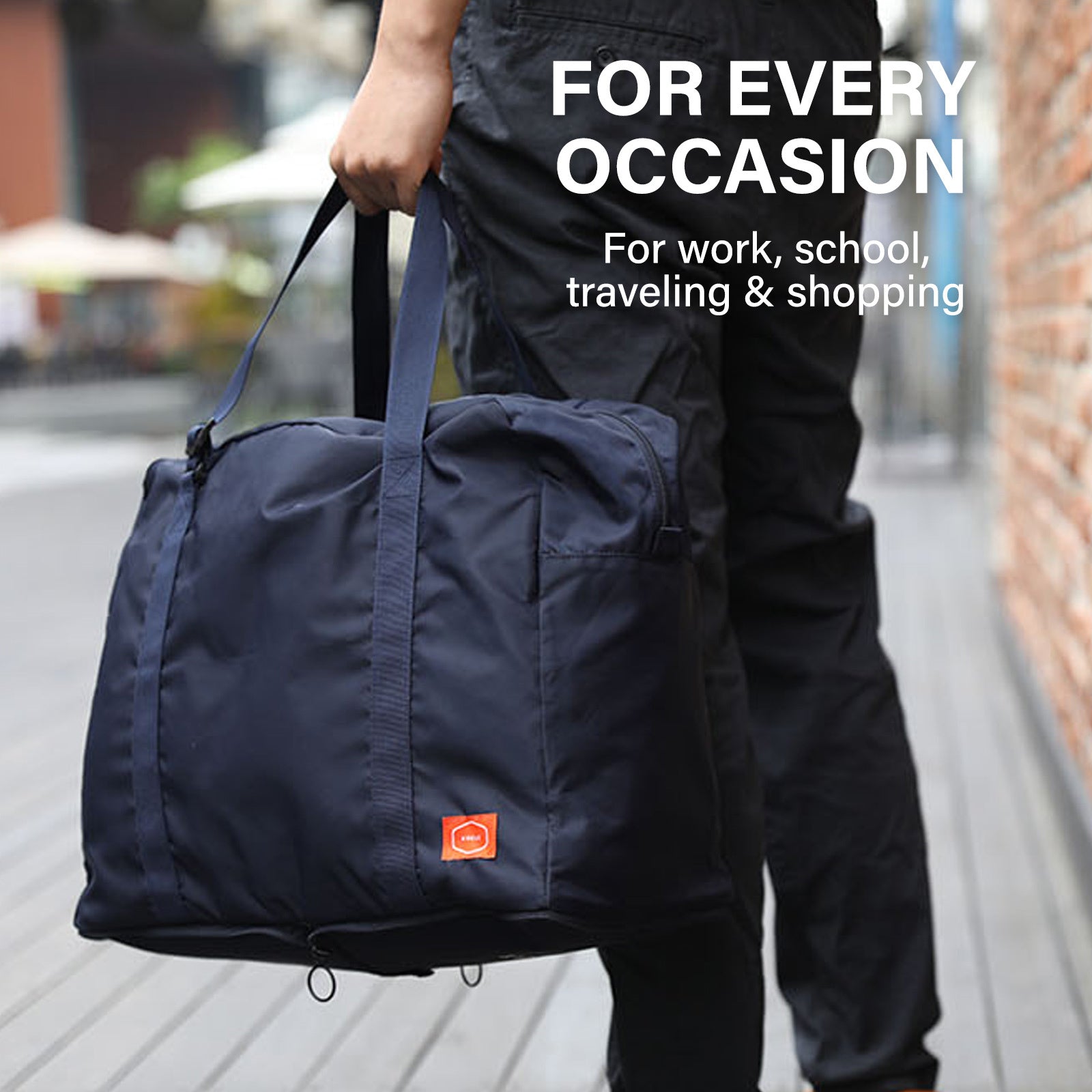 KOELE Navy Shopper Bag Travel Duffle Bag Foldable Laptop Luggage KO-BOSTON - Gift & Novelty > Bags